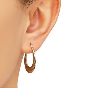 14k twist hoops